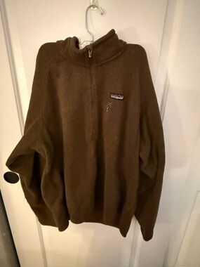 Patagonia Men's Brown Quarter-Zip Fleece Pullover Size L
